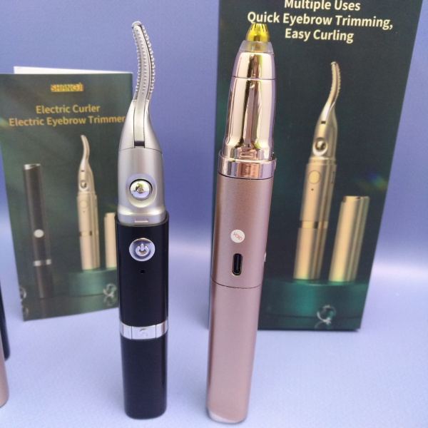 Портативный двухсторонний триммер - щипцы Electric Curler/ Trimmer 2 в 1 (щипцы для завивки ресниц / мини триммер для бровей)